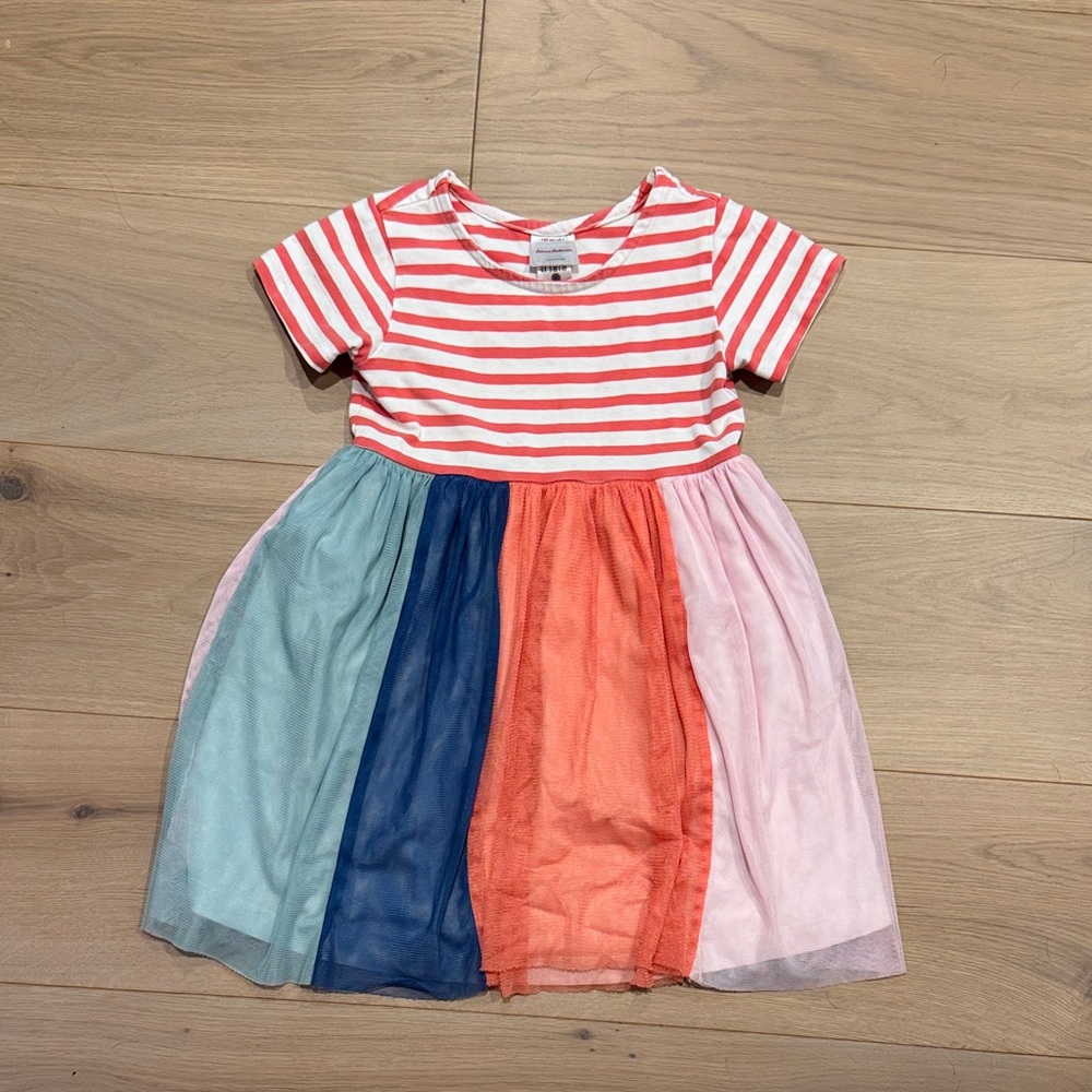 Hanna Andersson Striped Dress with Colorful Panels